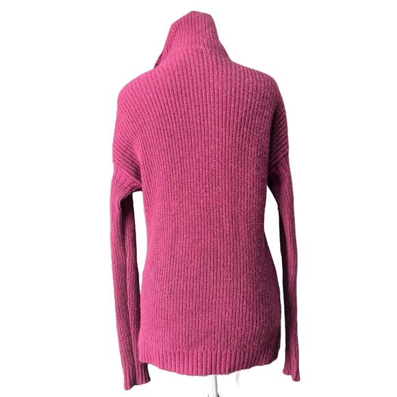 Garnet Hill Recycled Cashmere Raspberry Shimmer Turtleneck Tunic Sweater XS - Picture 5 of 9